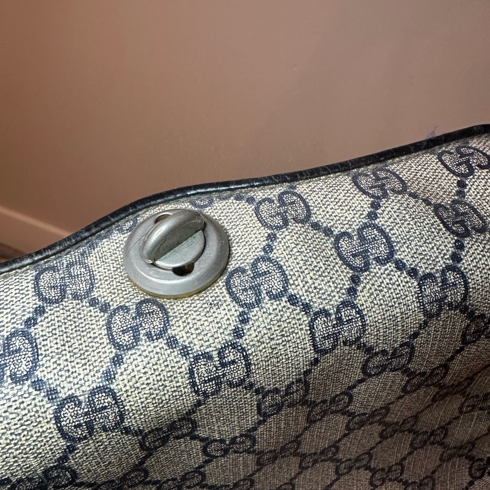 Gucci Monogram Blue and Black Shoulder Bag - Picture 7 of 11